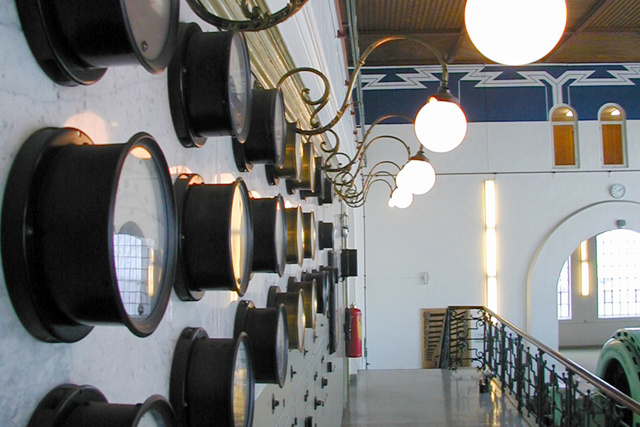 Detail from old control panel in power plant.