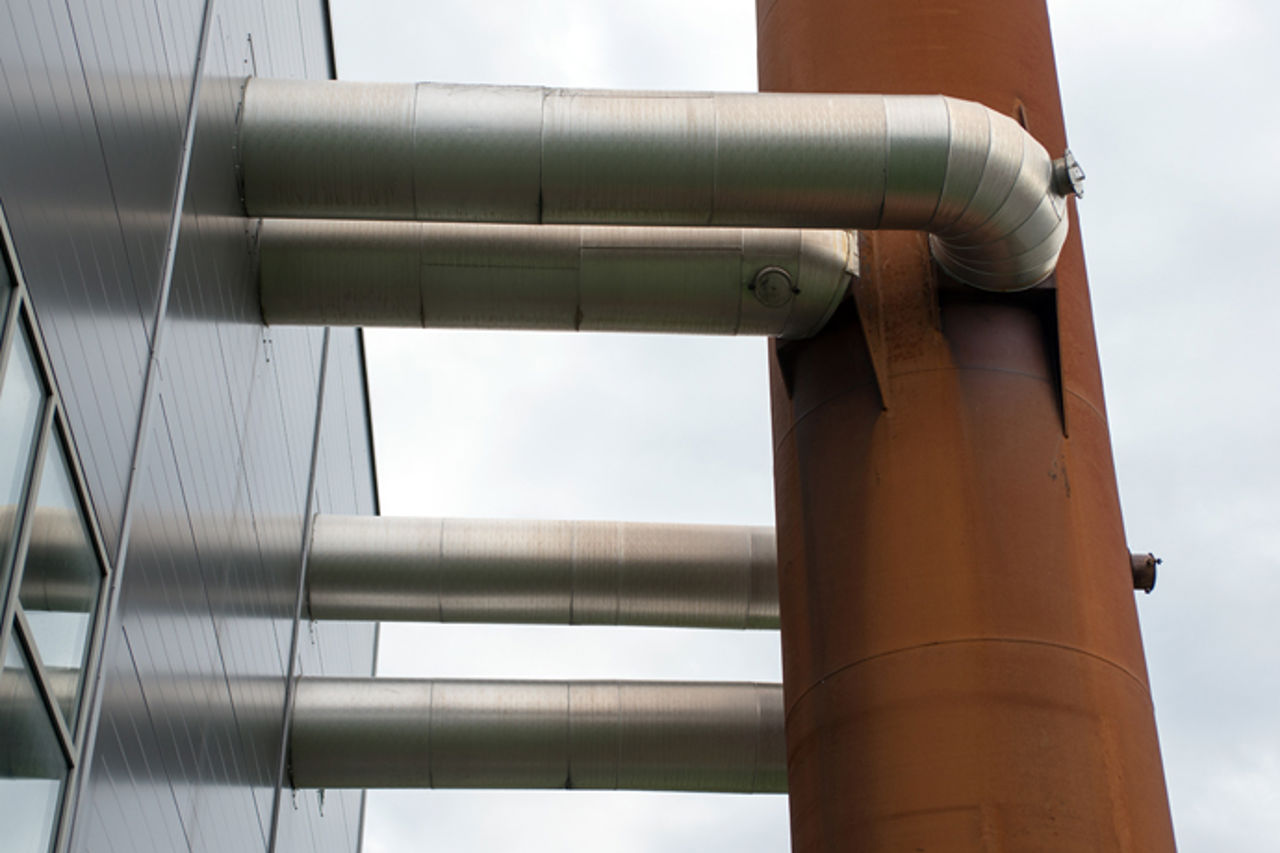 District heating pipes in Stjørdal, Norway