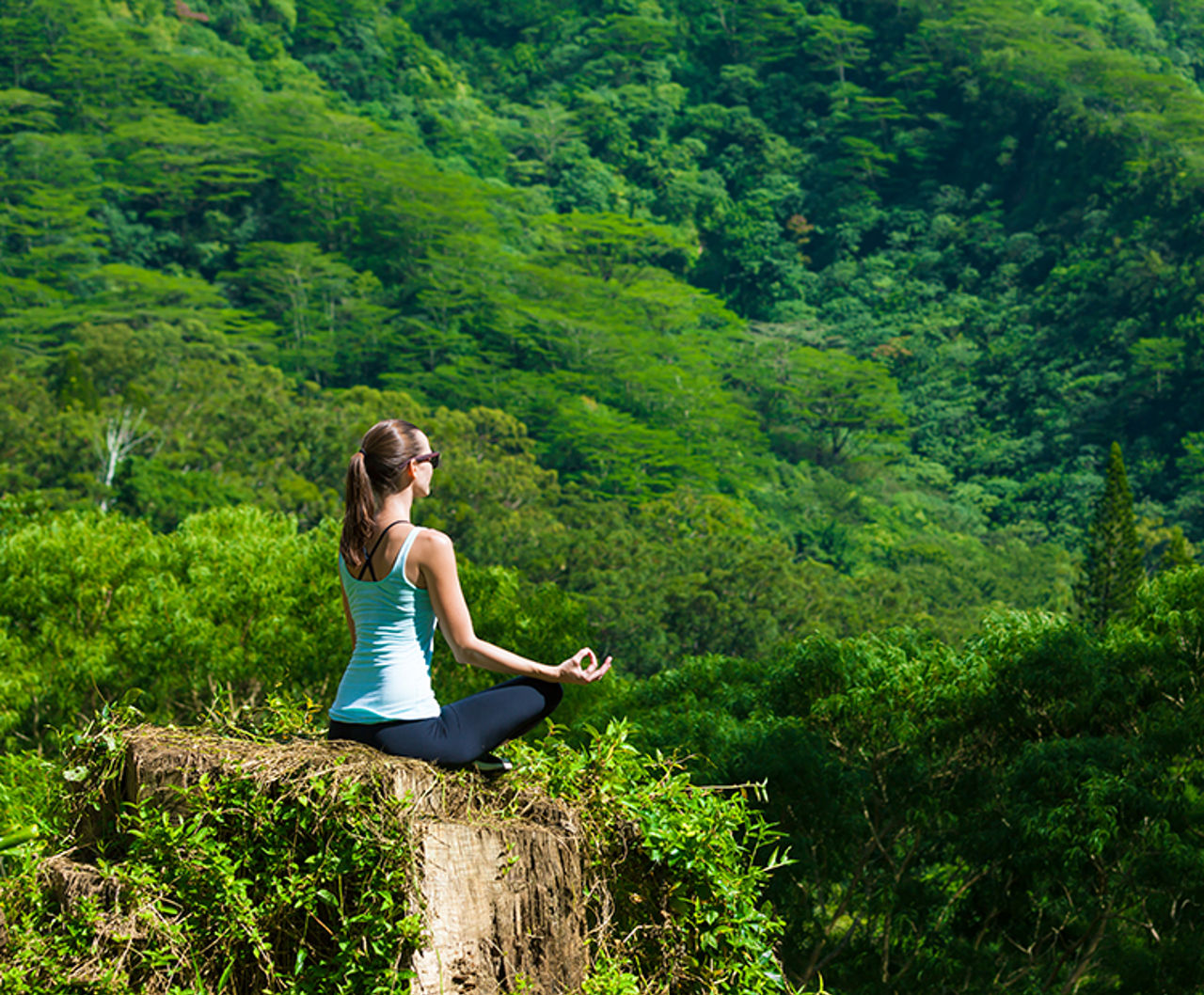 Woman doing yoga in nature