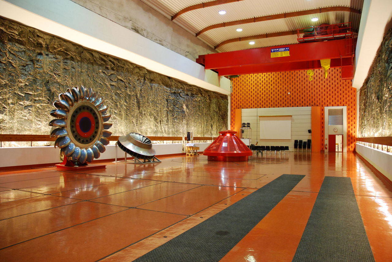 Inside Jostedal hydro power plant